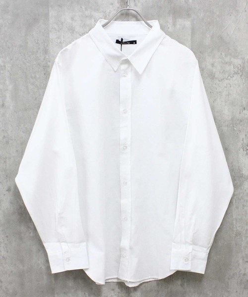 SHISKY（シスキー）の「無地レギュラーカラーシャツ（シャツ/ブラウス・メンズ・カーキ/オフホワイト/グレー系/ネイビー系/チャコール/ベージュ/サックスブルー系・M/L/XL）」の2枚目の写真