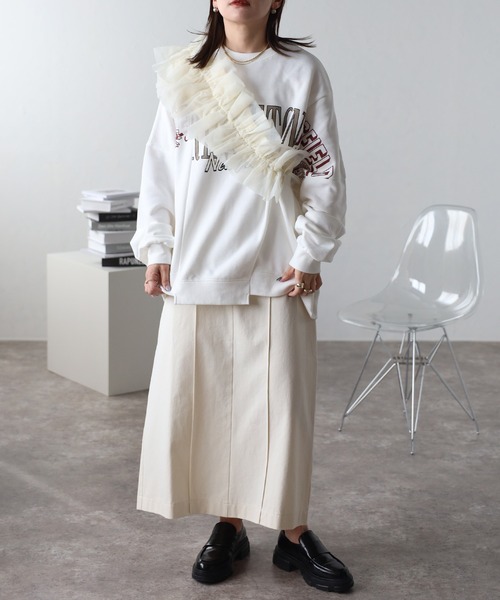 セール】オーガンジーフリルビスチェ（チューブトップ）｜ap retro