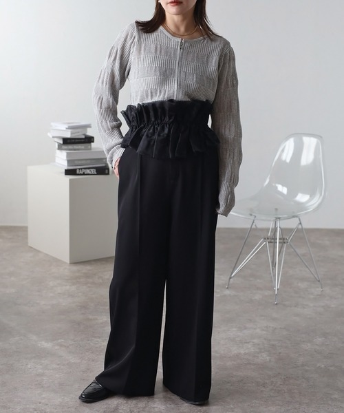 セール】オーガンジーフリルビスチェ（チューブトップ）｜ap retro