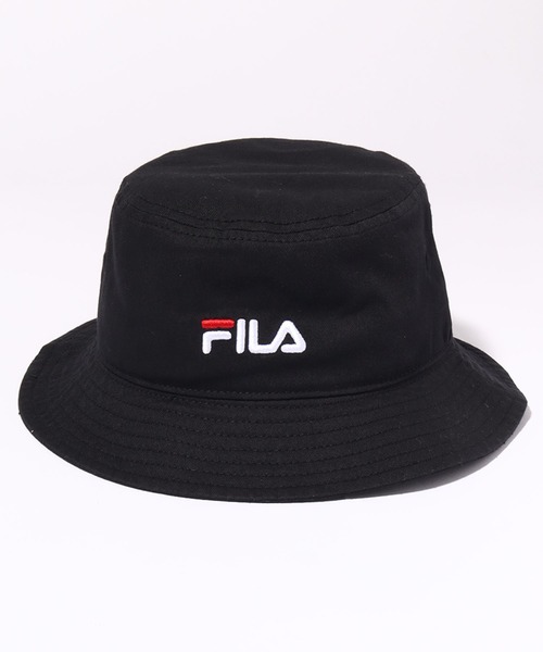 FILA（フィラ）の「【FILA/フィラ】オーガニックコットンツイル ワンポイントバケットハット（ハット・メンズ・ベージュ/ネイビー/ブラック/ホワイト・FREE）」の2枚目の写真