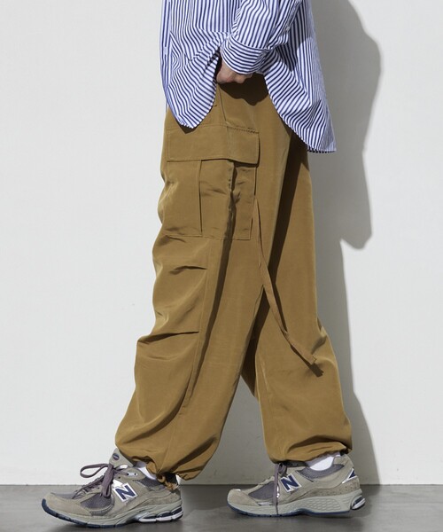 Firsthand（ファーストハンド）の「Firsthand/ファーストハンド パラシュートパンツ（カーゴパンツ・メンズ・オリーブ/ブラック/キャメル・LARGE/MEDIUM）」の5枚目の写真