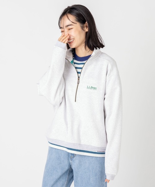 L.L.Bean(エルエルビーン)の「【JAPAN EDITION】ポーテージ・ハーフジップ・スウェットシャツ(スウェット・レディース・ホワイト/ライトグレー/ピンク/ネイビー・MEDIUM)」の6枚目の写真