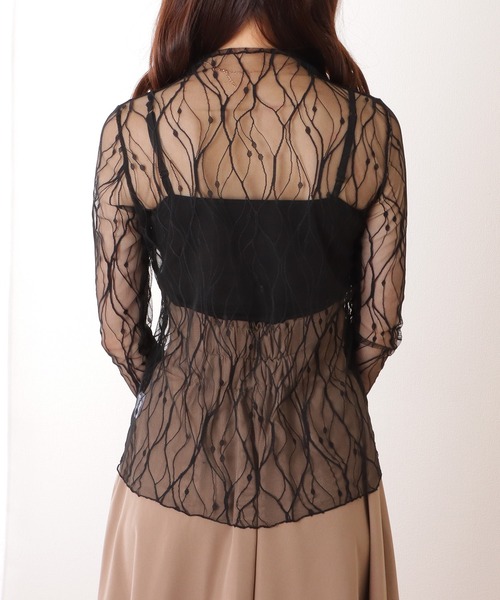Lace Ladies(レースレディース)の「メロウ フリル プチハイネック シアー トップス(その他トップス・レディース・アイボリー/ブラック/ホワイト・FREE)」の10枚目の写真