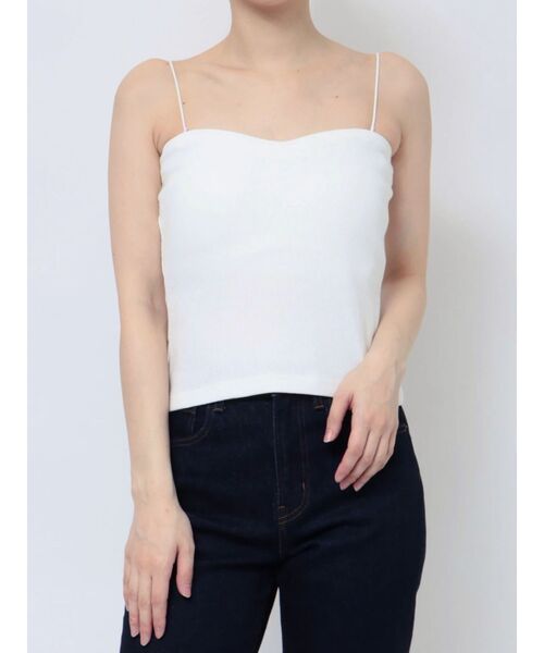 MURUA（ムルーア）の「2WAYリブキャミソール（ニット/セーター・レディース・ベージュ/アイボリー/ブラック/グレー・FREE）」の2枚目の写真