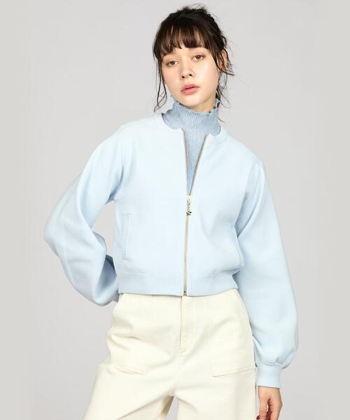 To b. by agnes b.（トゥービーバイアニエスベー）の「ライトニットブルゾン（ブルゾン・レディース・ブルー系その他・FREE）」の4枚目の写真