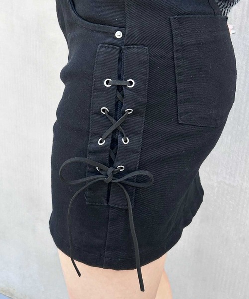 SPIGA（スピーガ）の「ﾍﾞﾙﾄ付ｻｲﾄﾞﾚｰｽｱｯﾌﾟﾐﾆｽｶｰﾄ（スカート・レディース・ブラウン/ブラック/ホワイト・MEDIUM/SMALL）」の11枚目の写真