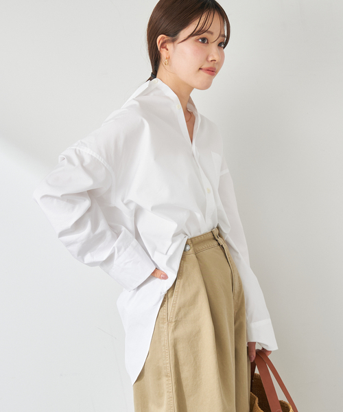 plage プラージュ　effortless shirt シロ　2024SS plage（プラージュ）の「tennis シャツ(ホワイト)（シャツ