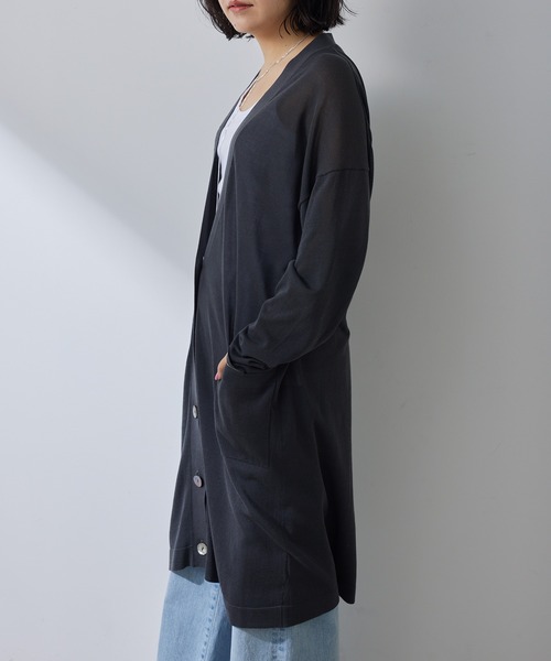 Whim Gazette（ウィムガゼット）の「14Gロングカーディガン（カーディガン/ボレロ・レディース・チャコールグレー/ベージュ/ライトグレー・FREE）」の19枚目の写真