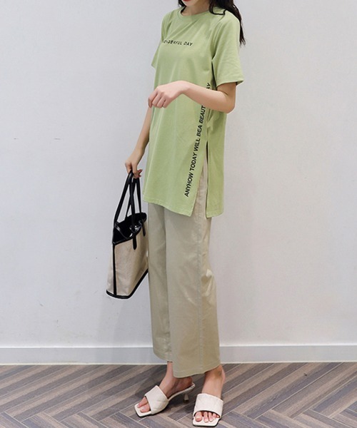 Miniministore(ミニミニストア)の「ロゴtシャツ レディース 半袖カジュアル(Tシャツ/カットソー・レディース・ホワイト/ブラック/グリーン/モカ/ダークグレー・FREE)」の19枚目の写真