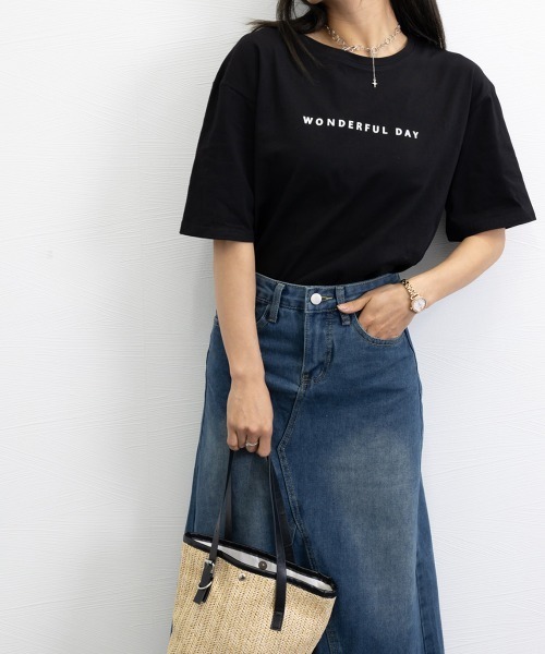 Miniministore(ミニミニストア)の「ロゴtシャツ レディース 半袖カジュアル(Tシャツ/カットソー・レディース・ホワイト/ブラック/グリーン/モカ/ダークグレー・FREE)」の15枚目の写真