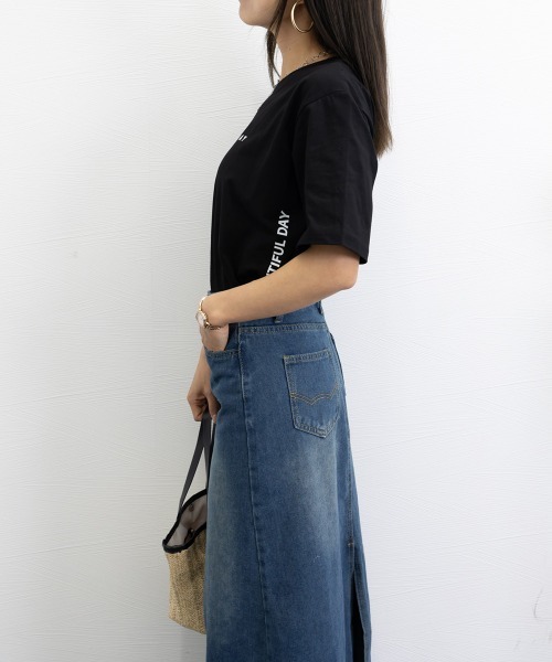 Miniministore(ミニミニストア)の「ロゴtシャツ レディース 半袖カジュアル(Tシャツ/カットソー・レディース・ホワイト/ブラック/グリーン/モカ/ダークグレー・FREE)」の14枚目の写真
