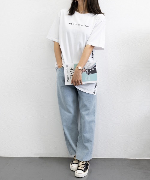 Miniministore(ミニミニストア)の「ロゴtシャツ レディース 半袖カジュアル(Tシャツ/カットソー・レディース・ホワイト/ブラック/グリーン/モカ/ダークグレー・FREE)」の13枚目の写真