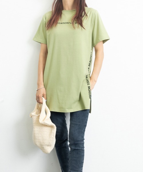 Miniministore(ミニミニストア)の「ロゴtシャツ レディース 半袖カジュアル(Tシャツ/カットソー・レディース・ホワイト/ブラック/グリーン/モカ/ダークグレー・FREE)」の10枚目の写真