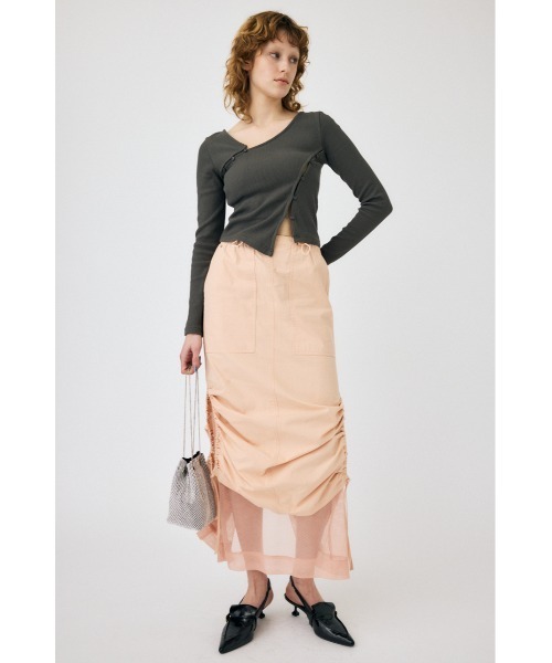 MOUSSY（マウジー）の「BUTTON SWITCH RIB トップス（Tシャツ/カットソー・レディース・ネイビー/アイボリー/グレー・FREE）」の7枚目の写真