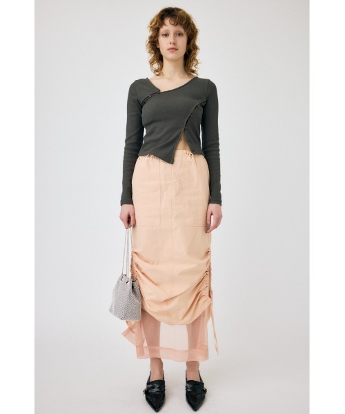 MOUSSY（マウジー）の「BUTTON SWITCH RIB トップス（Tシャツ/カットソー・レディース・ネイビー/アイボリー/グレー・FREE）」の8枚目の写真