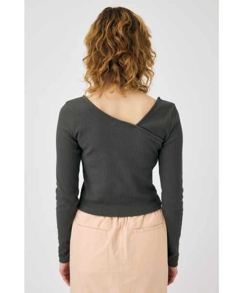 MOUSSY（マウジー）の「BUTTON SWITCH RIB トップス（Tシャツ/カットソー・レディース・ネイビー/アイボリー/グレー・FREE）」の11枚目の写真