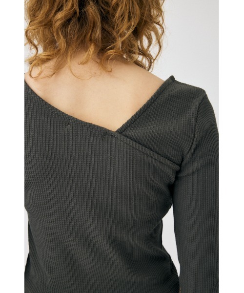 MOUSSY（マウジー）の「BUTTON SWITCH RIB トップス（Tシャツ/カットソー・レディース・ネイビー/アイボリー/グレー・FREE）」の13枚目の写真