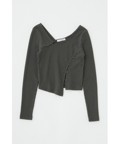 MOUSSY（マウジー）の「BUTTON SWITCH RIB トップス（Tシャツ/カットソー・レディース・ネイビー/アイボリー/グレー・FREE）」の17枚目の写真