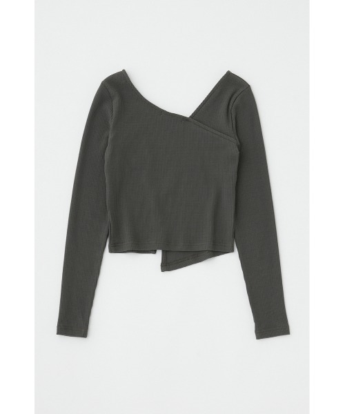 MOUSSY（マウジー）の「BUTTON SWITCH RIB トップス（Tシャツ/カットソー・レディース・ネイビー/アイボリー/グレー・FREE）」の18枚目の写真