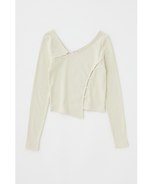 MOUSSY（マウジー）の「BUTTON SWITCH RIB トップス（Tシャツ/カットソー・レディース・ネイビー/アイボリー/グレー・FREE）」の19枚目の写真