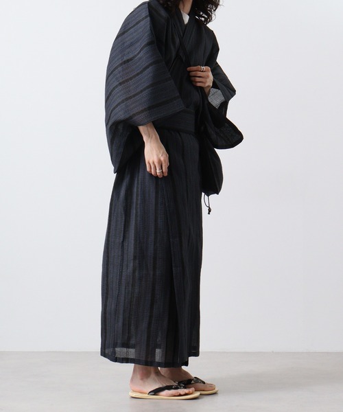 【セール】しじら織 らくらく着付け ワンタッチ帯付き浴衣 4点セット（浴衣）｜JUNGLE STORM（ジャングルストーム）