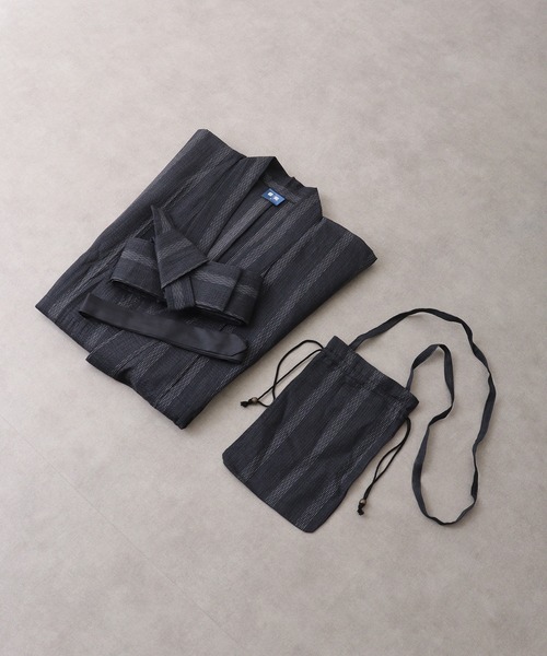 【セール】しじら織 らくらく着付け ワンタッチ帯付き浴衣 4点セット（浴衣）｜JUNGLE STORM（ジャングルストーム）