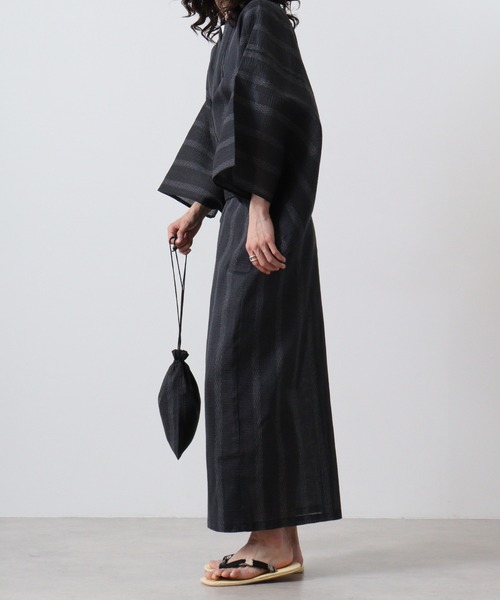 【セール】しじら織 らくらく着付け ワンタッチ帯付き浴衣 4点セット（浴衣）｜JUNGLE STORM（ジャングルストーム）