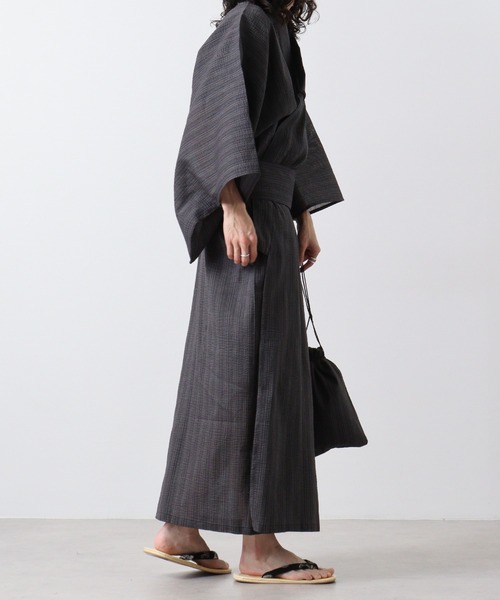 【セール】しじら織 らくらく着付け ワンタッチ帯付き浴衣 4点セット（浴衣）｜JUNGLE STORM（ジャングルストーム）