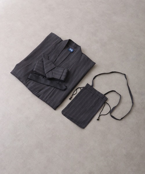 【セール】しじら織 らくらく着付け ワンタッチ帯付き浴衣 4点セット（浴衣）｜JUNGLE STORM（ジャングルストーム）