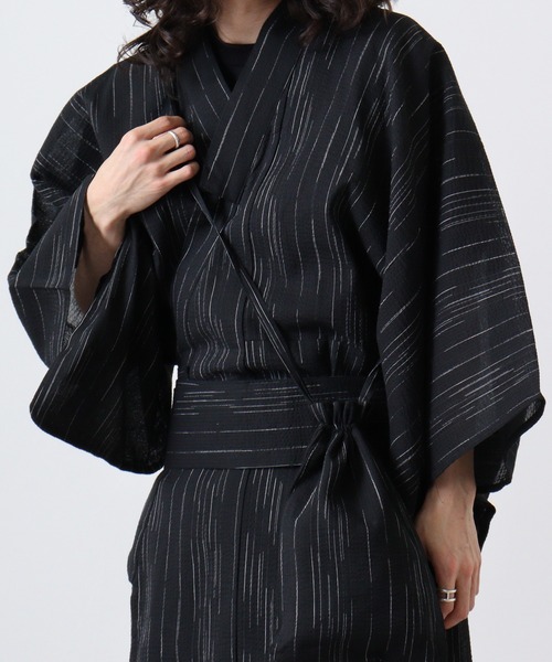 【セール】しじら織 らくらく着付け ワンタッチ帯付き浴衣 4点セット（浴衣）｜JUNGLE STORM（ジャングルストーム）