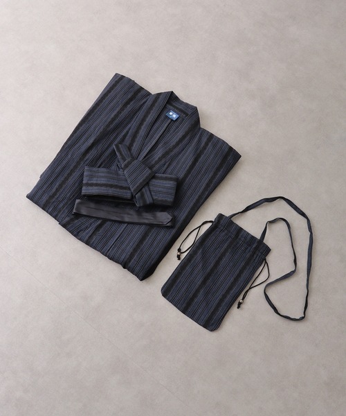 【セール】しじら織 らくらく着付け ワンタッチ帯付き浴衣 4点セット（浴衣）｜JUNGLE STORM（ジャングルストーム）