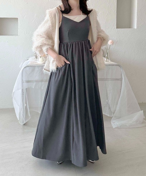 apres jour clair(アプレジュールクレア)の「【apres jour clair】サイドポケットキャミワンピース【ZOZOTOWN限定アイテム】(ワンピース・レディース・ブラック/イエロー/チャコールグレー・フリー/X-LARGE)」の1枚目の写真