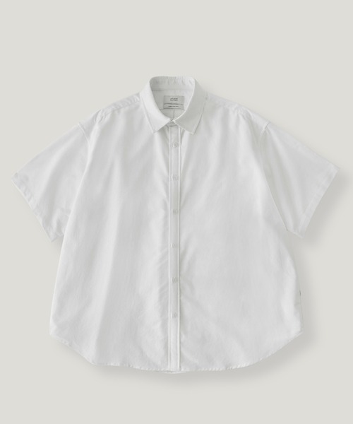 OBSIDIAN ホワイト 半袖シャツ obsidian 半袖モックネックTシャツ