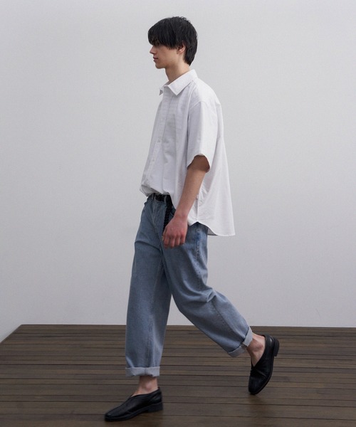 LAFUDGESTORE（ラファッジストア）の「シティボーイ オックスフォード 半袖シャツ（シャツ/ブラウス・メンズ・ホワイト/サックスブルー・L/M/S）」の5枚目の写真