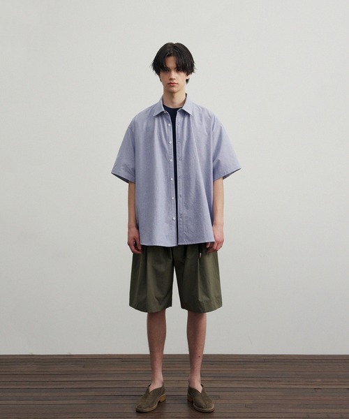 LAFUDGESTORE（ラファッジストア）の「シティボーイ オックスフォード 半袖シャツ（シャツ/ブラウス・メンズ・ホワイト/サックスブルー・L/M/S）」の6枚目の写真