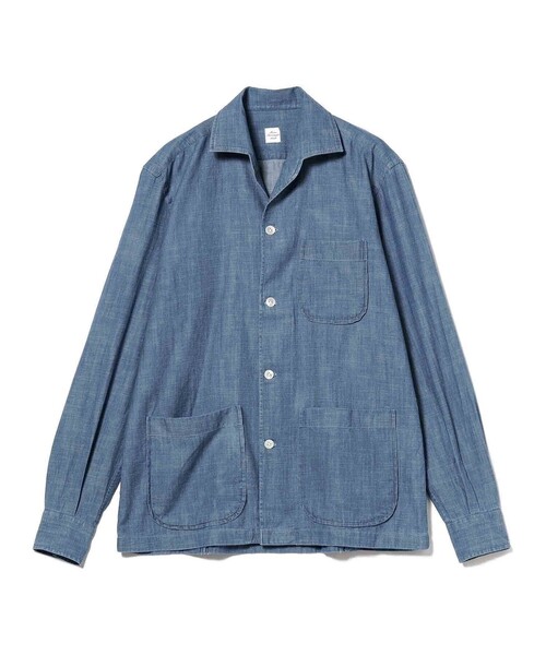 Maria Santangelo（マリアサンタンジェロ）の「Maria Santangelo × BEAMS F / 別注 MARCELLO コットン シャンブレー シャツジャケット（その他アウター・メンズ・インディゴブルー・SMALL/MEDIUM/LARGE）」の2枚目の写真
