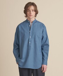 【ZOZO限定】ルーズフィット バンドカラー プルオーバーシャツ