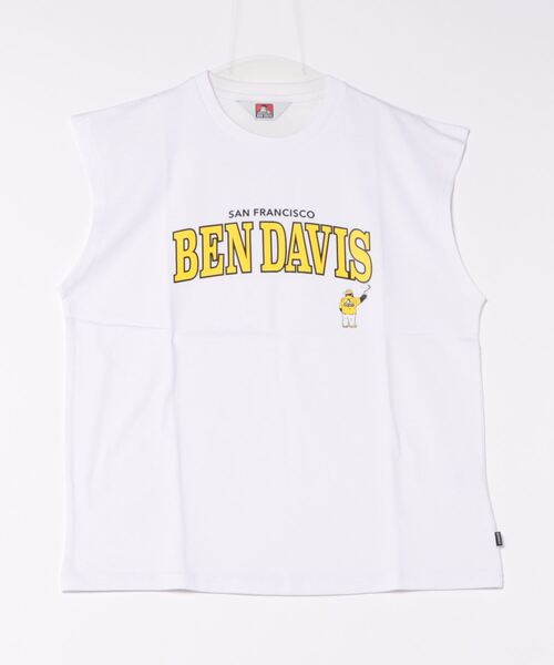 BEN DAVIS(ベンデイビス)の「《BEN DAVIS》プリント ノースリーブ/抗菌防臭 リサイクルコットン混(Tシャツ/カットソー・メンズ・ホワイト/ブラック/イエロー/グリーン・MEDIUM/LARGE/X-LARGE/SMALL)」の1枚目の写真