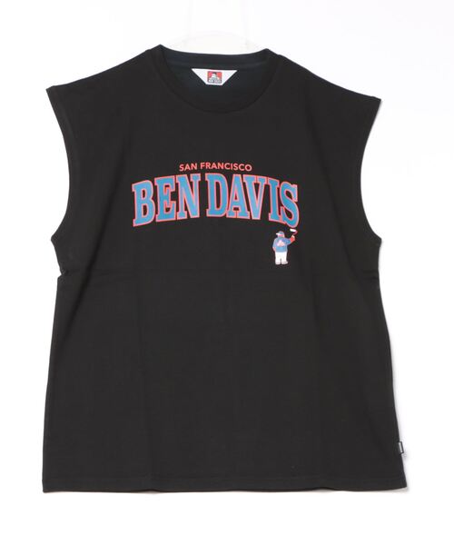 BEN DAVIS(ベンデイビス)の「《BEN DAVIS》プリント ノースリーブ/抗菌防臭 リサイクルコットン混(Tシャツ/カットソー・メンズ・ホワイト/ブラック/イエロー/グリーン・MEDIUM/LARGE/X-LARGE/SMALL)」の2枚目の写真