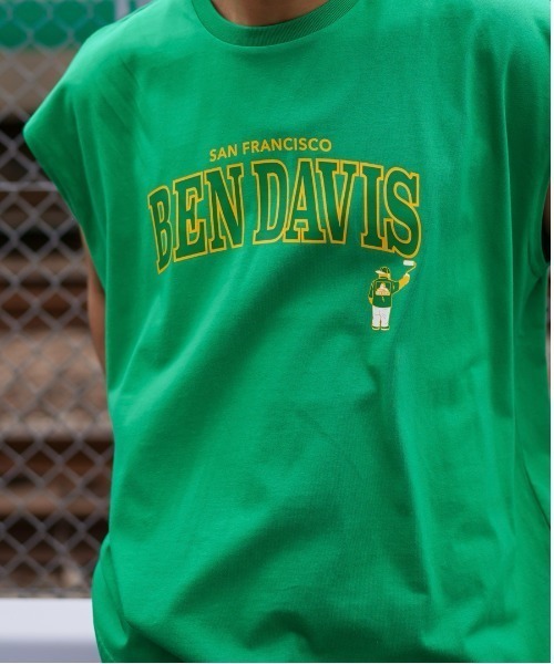 BEN DAVIS(ベンデイビス)の「《BEN DAVIS》プリント ノースリーブ/抗菌防臭 リサイクルコットン混(Tシャツ/カットソー・メンズ・ホワイト/ブラック/イエロー/グリーン・MEDIUM/LARGE/X-LARGE/SMALL)」の3枚目の写真