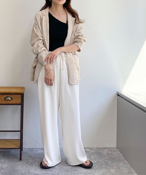 fredy emue(フレディエミュ)の「シアージャガードシャツジャケット(テーラードジャケット・レディース・ベージュ/オフホワイト/ブラック・38)」の10枚目の写真