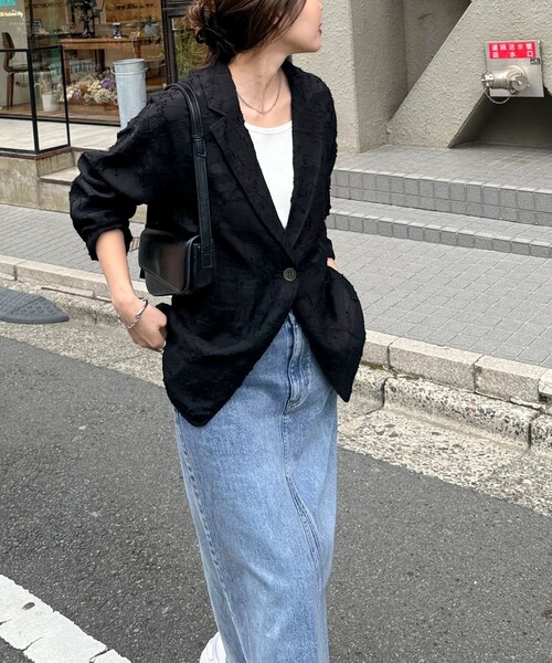 fredy emue(フレディエミュ)の「シアージャガードシャツジャケット(テーラードジャケット・レディース・ベージュ/オフホワイト/ブラック・38)」の21枚目の写真