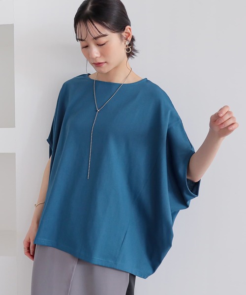 n'OrLABEL（ノアールレーベル）の「【機能素材】『シンプルドルマンカットソー』（Tシャツ/カットソー・レディース・オフホワイト/ブルー/ブラック/イエロー/レッド/ライトグレー・FREE）」の4枚目の写真