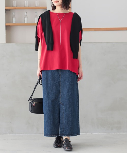 n'OrLABEL（ノアールレーベル）の「【機能素材】『シンプルドルマンカットソー』（Tシャツ/カットソー・レディース・オフホワイト/ブルー/ブラック/イエロー/レッド/ライトグレー・FREE）」の19枚目の写真