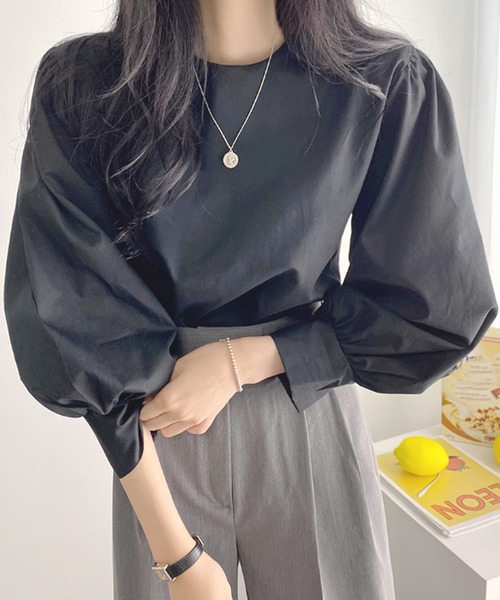 Dewlily(デューリリー)の「パフスリーブシャツブラウス(シャツ/ブラウス・レディース・ブルー/ブラック/ホワイト・M/L)」の4枚目の写真
