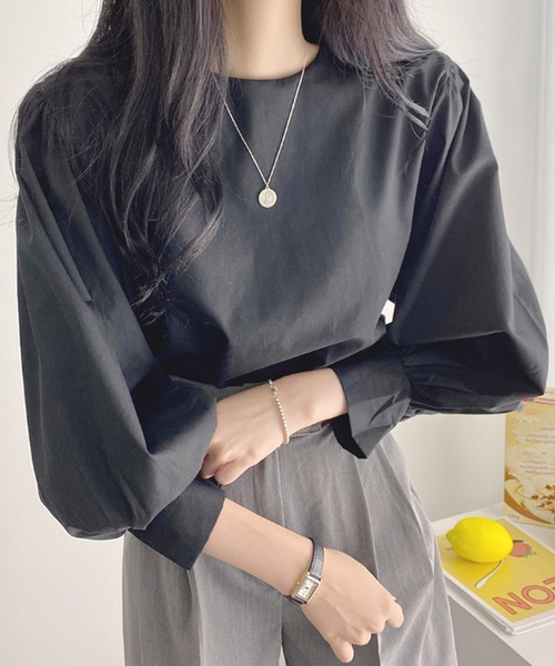 Dewlily(デューリリー)の「パフスリーブシャツブラウス(シャツ/ブラウス・レディース・ブルー/ブラック/ホワイト・M/L)」の11枚目の写真