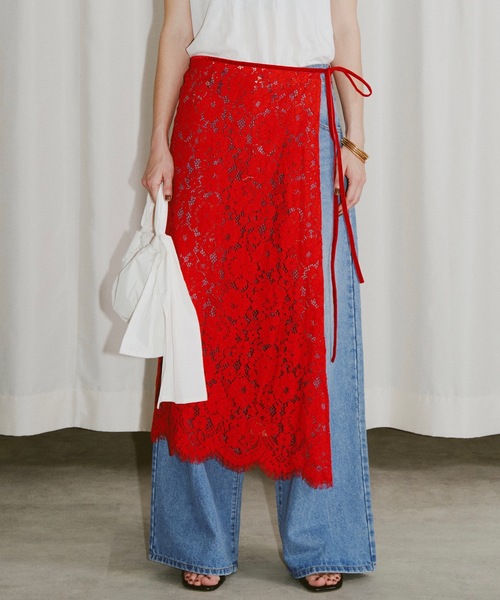 yae（ヤエ）の「【Revival】Lace wrap skirt/レースラップスカート（スカート・レディース・レッド/ホワイト・FREE）」の17枚目の写真