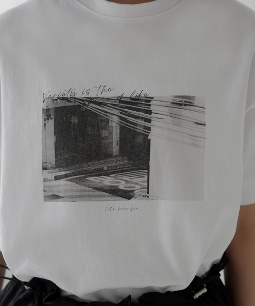 hellam(へラム)の「アソートプリントTシャツ(入荷禁止)(Tシャツ/カットソー・レディース・ホワイト×イエロー/ホワイト×エメラルドグリーン/ホワイト×グリーン/ホワイト×ブラック/ホワイト×ブルー・FREE)」の14枚目の写真