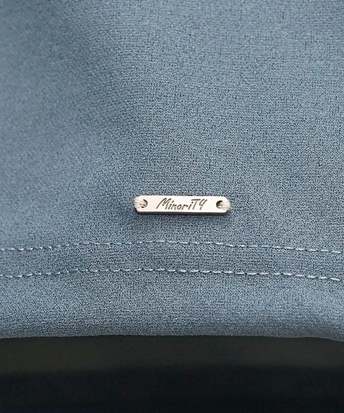 MinoriTY（マイノリティ）の「【MinoriTY】梨地素材きれいめハーフジップビッグTシャツ ポロシャツ メンズ オーバーサイズ ビッグシルエット ルーズフィット 秋服 夏服（ポロシャツ・メンズ・ブラック/ブルーグリーン/ワイン/ホワイト/チャコール/ブラック系/ブルー系/ホワイト系・M/L/S）」の20枚目の写真