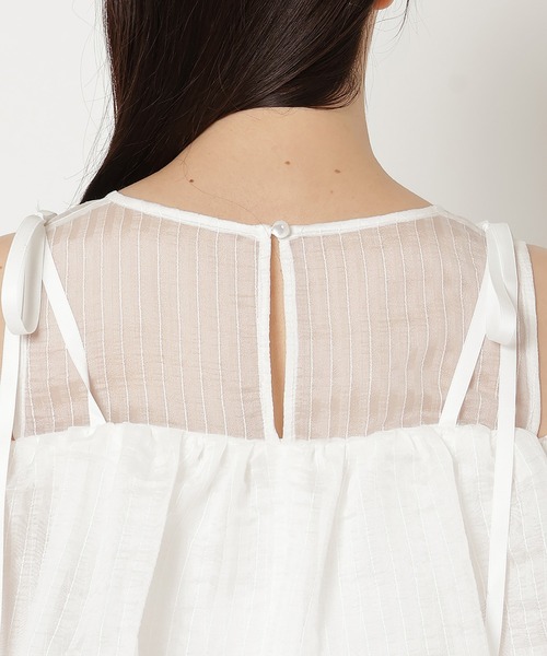 REDYAZEL(レディアゼル)の「ストライプシアートップス(Tシャツ/カットソー・レディース・ホワイト/ピンク/ブラック・FREE)」の9枚目の写真